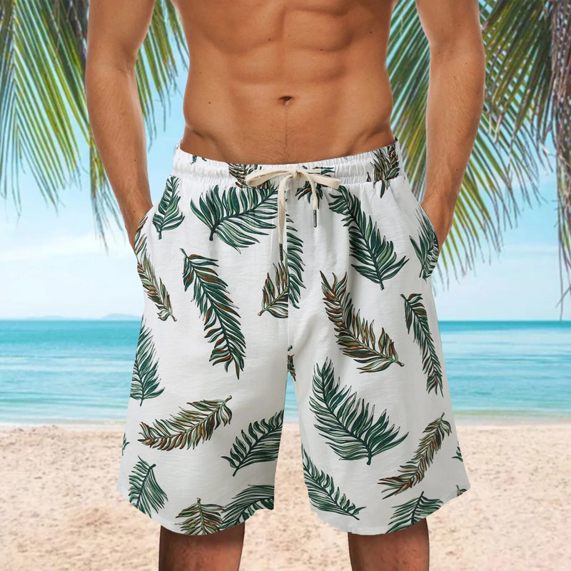 Palm Tree Print Quick Dry Summer Ανδρικά μαγιό Σορτς παραλίας για άντρες Μαγιό Σορτς για σέρφινγκ
