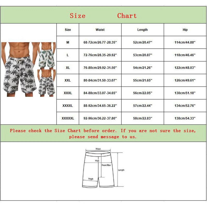 Palm Tree Print Quick Dry Summer Ανδρικά μαγιό Σορτς παραλίας για άντρες Μαγιό Σορτς για σέρφινγκ