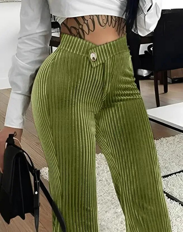 Γυναικεία παντελόνια Καλοκαιρινή μόδα 2023 Κομψή επικάλυψη Μέση Κοτλέ Εργασία Απλό ψηλόμεσο μακριά ίσια ποδαράκια Παντελόνι γραφείου Lady