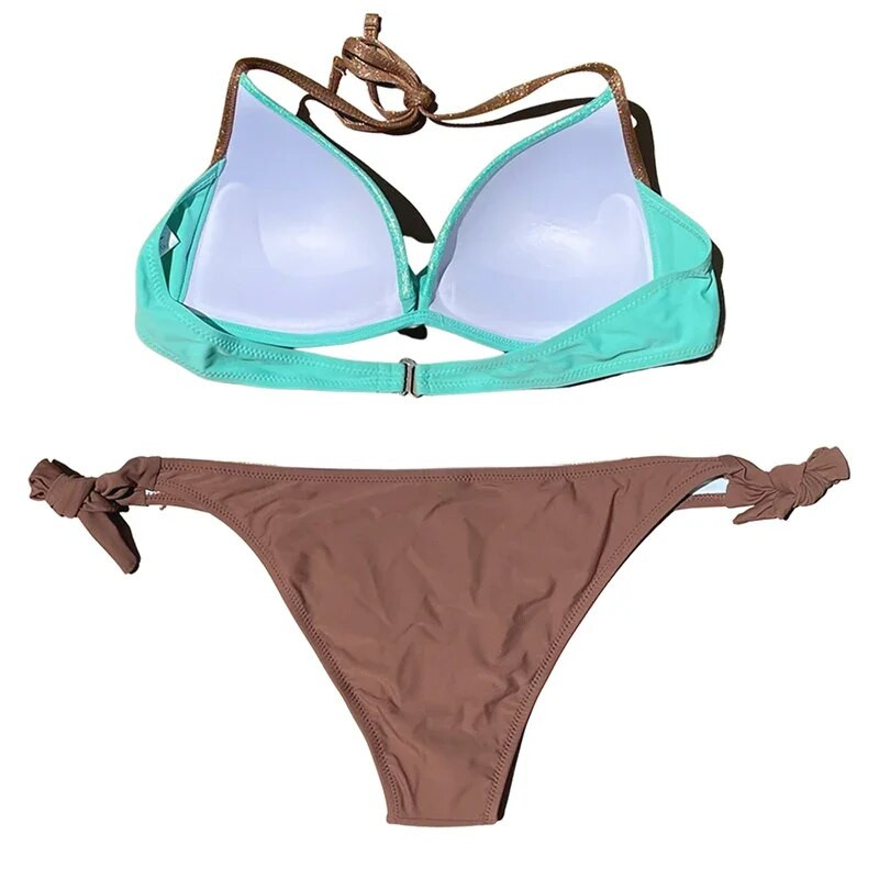 Chisalis Push Up kupaći kostim Ženski seksi jednobojni bikini 2023 Ženski kupaći kostimi Brazilski bikini set Ženski ljetni kupaći kostim za plažu