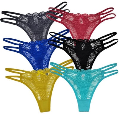 5 db/Szett Szexi csipke tanga női alacsony derékú bugyi átlátszó fehérnemű női fehérnemű alsónemű női G string 87169