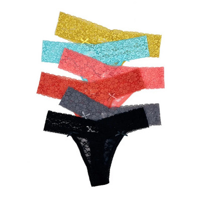 5 db/Szett Szexi csipke tanga női alacsony derékú bugyi átlátszó fehérnemű női fehérnemű alsónemű női G string 87169