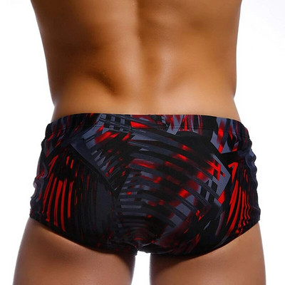 New Printed Swimwear Men With Cup Swimming Shorts Racing Beach Hot Mens Swimwear Breathable Fashion Men`s Swimming Trunks
