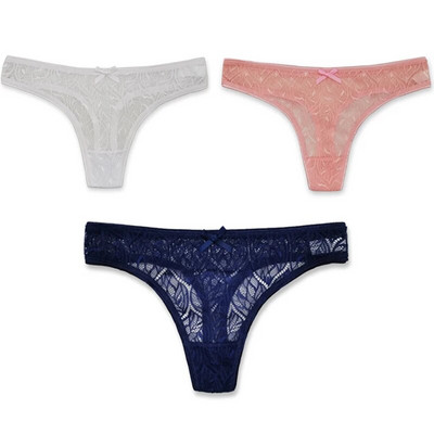3PCS/Set Seksi mrežaste šuplje gaćice sa žicom Žensko donje rublje Žensko prozirno jednobojno tange niskog struka Prozračno donje rublje