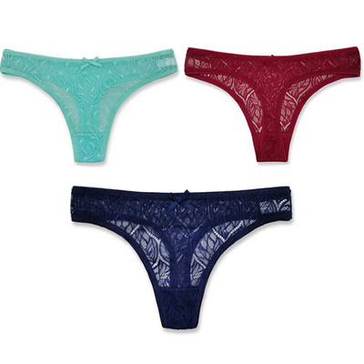 3PCS/Set Seksi mrežaste šuplje gaćice sa žicom Žensko donje rublje Žensko prozirno jednobojno tange niskog struka Prozračno donje rublje