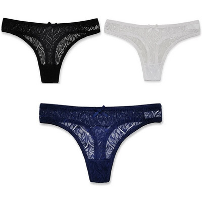 3PCS/Set Seksi mrežaste šuplje gaćice sa žicom Žensko donje rublje Žensko prozirno jednobojno tange niskog struka Prozračno donje rublje