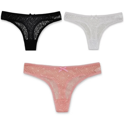 3PCS/Set Seksi mrežaste šuplje gaćice sa žicom Žensko donje rublje Žensko prozirno jednobojno tange niskog struka Prozračno donje rublje