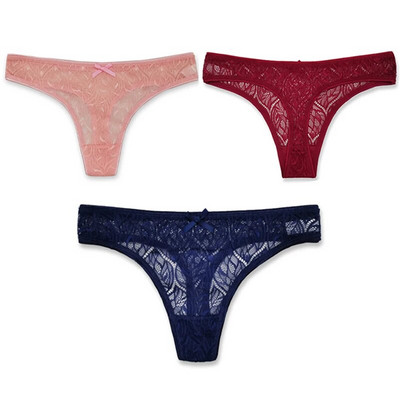 3PCS/Set Seksi mrežaste šuplje gaćice sa žicom Žensko donje rublje Žensko prozirno jednobojno tange niskog struka Prozračno donje rublje