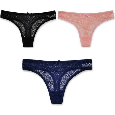 3PCS/Set Seksi mrežaste šuplje gaćice sa žicom Žensko donje rublje Žensko prozirno jednobojno tange niskog struka Prozračno donje rublje