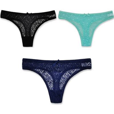 3PCS/Set Seksi mrežaste šuplje gaćice sa žicom Žensko donje rublje Žensko prozirno jednobojno tange niskog struka Prozračno donje rublje