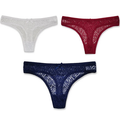 3PCS/Set Seksi mrežaste šuplje gaćice sa žicom Žensko donje rublje Žensko prozirno jednobojno tange niskog struka Prozračno donje rublje