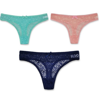3PCS/Set Seksi mrežaste šuplje gaćice sa žicom Žensko donje rublje Žensko prozirno jednobojno tange niskog struka Prozračno donje rublje