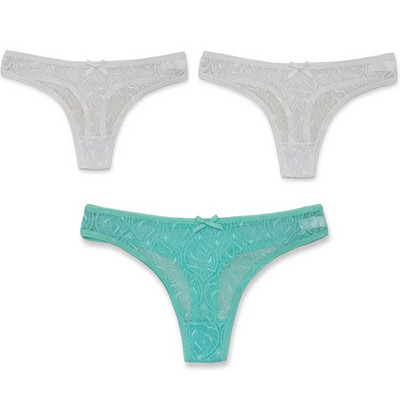 3PCS/Set Seksi mrežaste šuplje gaćice sa žicom Žensko donje rublje Žensko prozirno jednobojno tange niskog struka Prozračno donje rublje