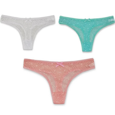 3PCS/Set Seksi mrežaste šuplje gaćice sa žicom Žensko donje rublje Žensko prozirno jednobojno tange niskog struka Prozračno donje rublje