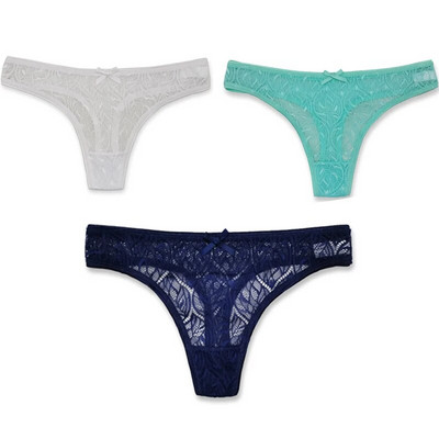 3PCS/Set Seksi mrežaste šuplje gaćice sa žicom Žensko donje rublje Žensko prozirno jednobojno tange niskog struka Prozračno donje rublje