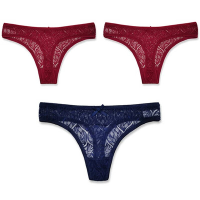 3PCS/Set Seksi mrežaste šuplje gaćice sa žicom Žensko donje rublje Žensko prozirno jednobojno tange niskog struka Prozračno donje rublje
