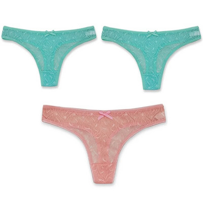 3PCS/Set Seksi mrežaste šuplje gaćice sa žicom Žensko donje rublje Žensko prozirno jednobojno tange niskog struka Prozračno donje rublje