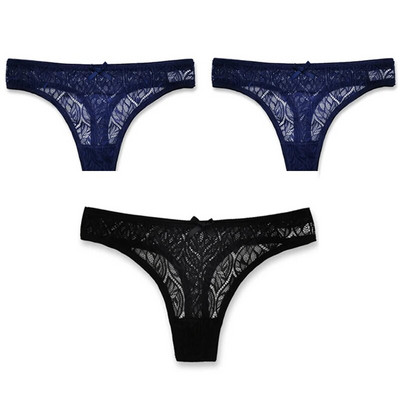 3PCS/Set Seksi mrežaste šuplje gaćice sa žicom Žensko donje rublje Žensko prozirno jednobojno tange niskog struka Prozračno donje rublje