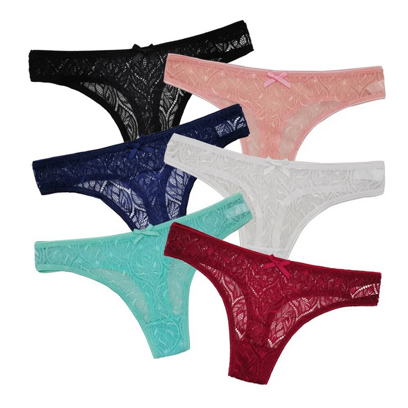 3PCS/Set Seksi mrežaste šuplje gaćice sa žicom Žensko donje rublje Žensko prozirno jednobojno tange niskog struka Prozračno donje rublje