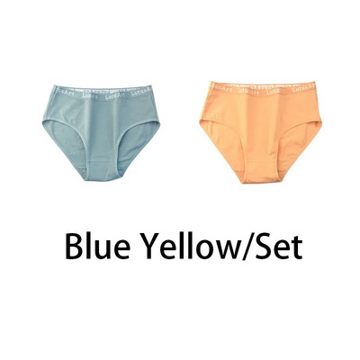2PCS/Set Ženske pamučne jednobojne gaćice Seksi donje rublje velikih veličina Letter donje rublje Visoki struk Udobne gaćice