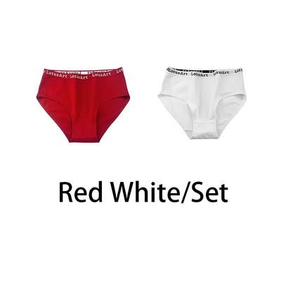 2PCS/Set Ženske pamučne jednobojne gaćice Seksi donje rublje velikih veličina Letter donje rublje Visoki struk Udobne gaćice