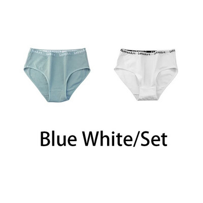 2PCS/Set Ženske pamučne jednobojne gaćice Seksi donje rublje velikih veličina Letter donje rublje Visoki struk Udobne gaćice
