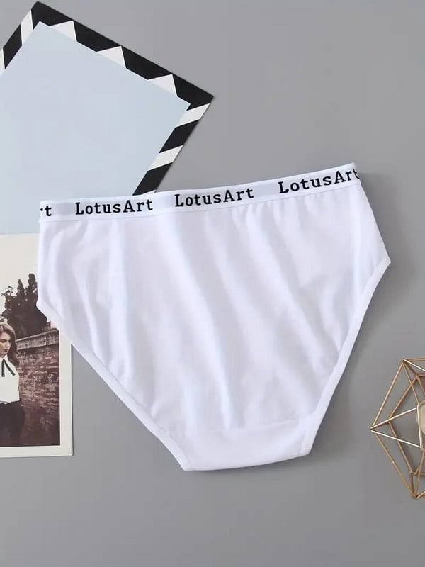 2PCS/Set Ženske pamučne jednobojne gaćice Seksi donje rublje velikih veličina Letter donje rublje Visoki struk Udobne gaćice