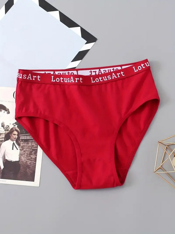 2PCS/Set Ženske pamučne jednobojne gaćice Seksi donje rublje velikih veličina Letter donje rublje Visoki struk Udobne gaćice
