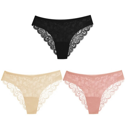 TrowBridge 3 DB női bugyi szett édes csipke fehérnemű puha selyem szatén fehérnemű francia romantikus női alsónadrág női szexi bugyi