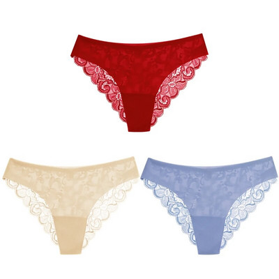 TrowBridge 3 DB női bugyi szett édes csipke fehérnemű puha selyem szatén fehérnemű francia romantikus női alsónadrág női szexi bugyi
