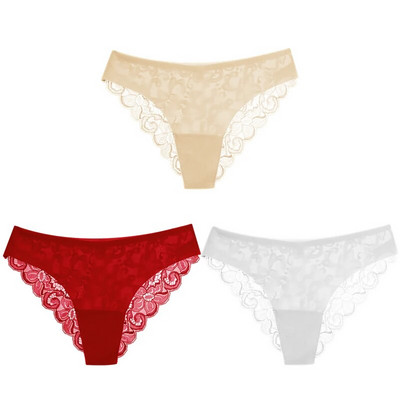 TrowBridge 3 DB női bugyi szett édes csipke fehérnemű puha selyem szatén fehérnemű francia romantikus női alsónadrág női szexi bugyi