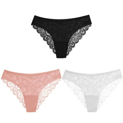 TrowBridge 3 DB női bugyi szett édes csipke fehérnemű puha selyem szatén fehérnemű francia romantikus női alsónadrág női szexi bugyi