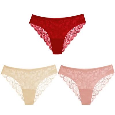 TrowBridge 3 DB női bugyi szett édes csipke fehérnemű puha selyem szatén fehérnemű francia romantikus női alsónadrág női szexi bugyi