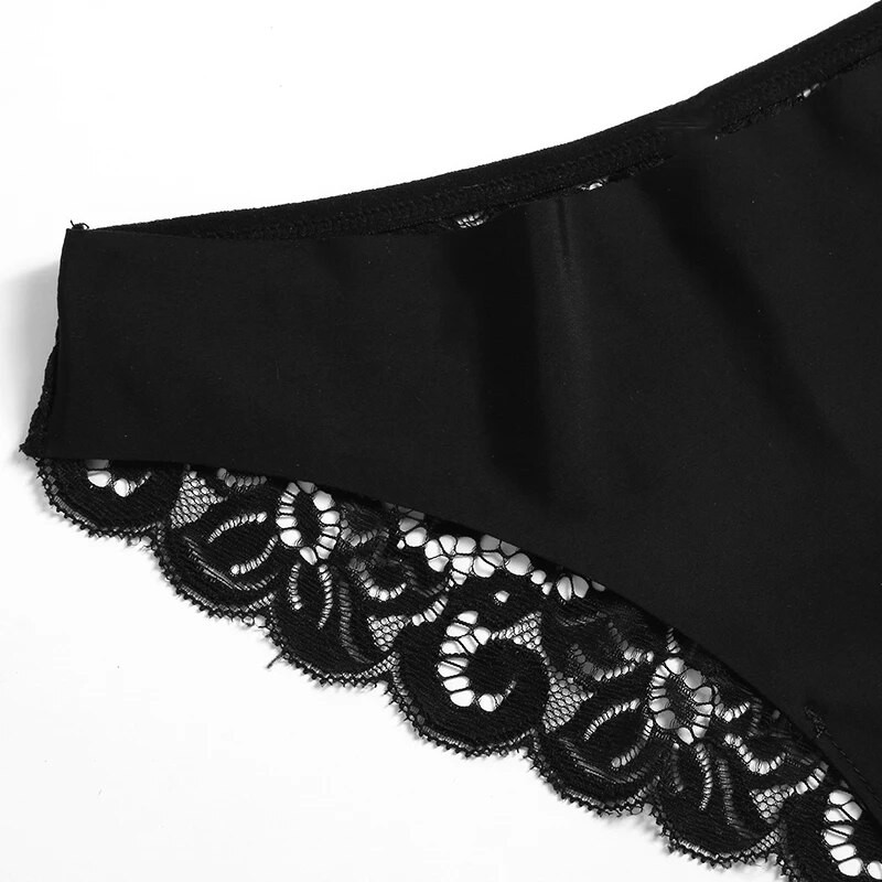 TrowBridge 3 DB női bugyi szett édes csipke fehérnemű puha selyem szatén fehérnemű francia romantikus női alsónadrág női szexi bugyi