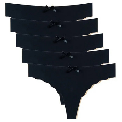 5 vnt. komplektas Moteriškos kelnaitės Apatiniai drabužiai Itin ploni viskozės besiūliai kelnaitės žemu juosmeniu moteriškas apatinis trikotažas Vienspalviai G-String stringai