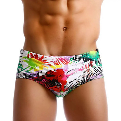Sexy Floral Men`s Swimwear Bikini Gay mens Swim Briefs Men Swimsuit Sunga Low Waist Swimming Bathing Suit Surf Sport Wear Short