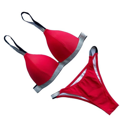 Sexy Leoprd Print Micro Bikini Moterys Push Up Paminkštinti maudymosi kostiumėliai Moteriški paplūdimio plaukimo kostiumai Plavky Moterų maudymosi kostiumėliams