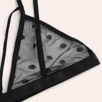 Горещо еротично секси комплект бельо, дантелен сутиен+прашка, прозрачно бельо, комплект дамско бельо от 2 части, дамско спално облекло