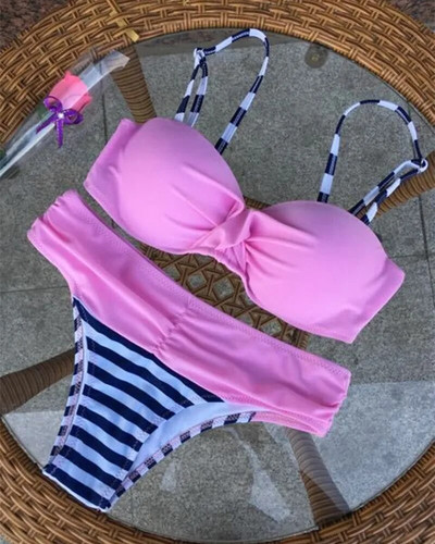 Ženski bikini 2023, veliki XXL Push Up kupaći kostim s halterima Ženski seksi kupaći kostim Odjeća za plažu Komplet bikinija niskog struka