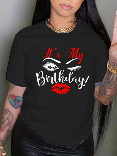 Nagy méretű, arc- és betűmintás, rövid ujjú pulóver póló, női plusz nagy nyúlású alkalmi felső, nyakú felsőruházat