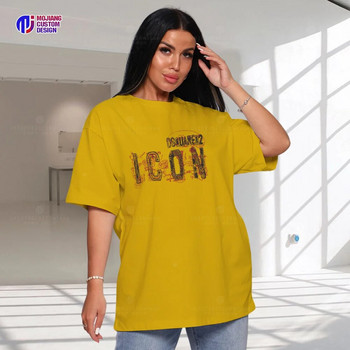Γυναικείο μπλουζάκι DSQ2 Plus Size Καλοκαιρινό 100 Βαμβακερό T-Shirt Αθλητικό Γυναικείο T-Shirt υψηλής ποιότητας