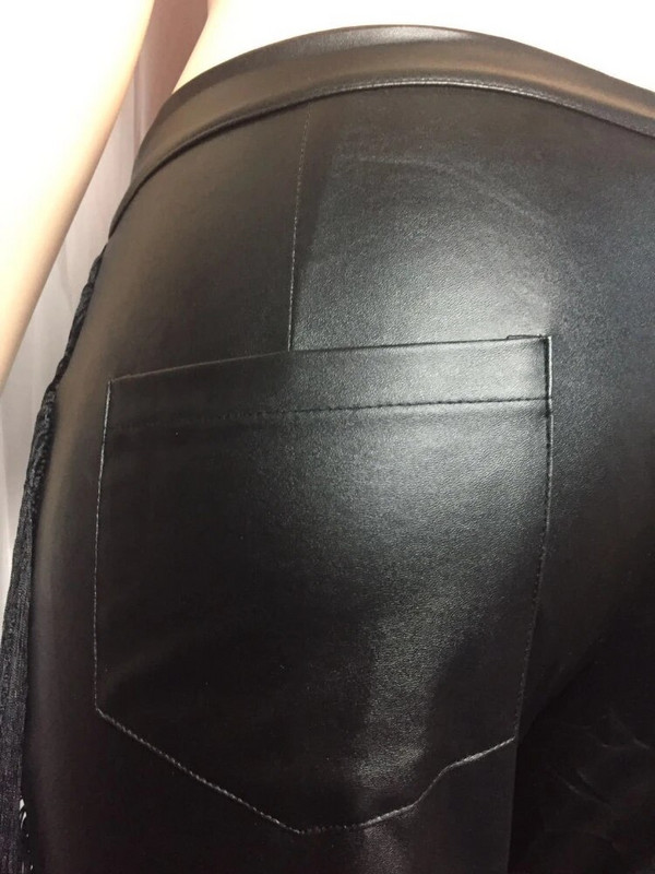 Παντελόνι Tassel Plus Size Γυναικείο Ψηλόμεσο Δερμάτινο Πακέτο Μολύβι Γοφών Σέξι Μήκος Αστραγάλου Pu κολάν Φθινοπωρινή Άνοιξη Μόδα Νέο 2023