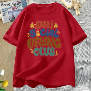 Anti Social Lifting Club Plus Size Ρετρό μπλουζάκι Γυναικείο Casual Βαμβακερό κοντομάνικο T-shirt Ανδρικό μπλουζάκι μπλουζάκι Γυναικεία χειμερινή ένδυση