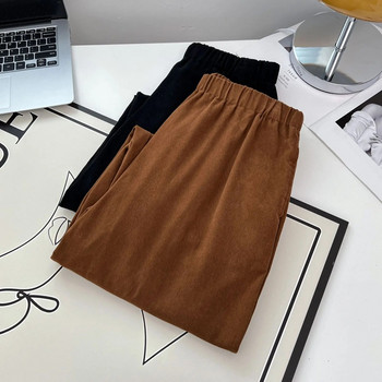 Φθινοπωρινό 100kg Απλή σχεδίαση Ψηλόμεση πλυμένο βαμβακερό παντελόνι χαρέμι Plus Size Γυναικείο casual πάτο μέχρι τον αστράγαλο