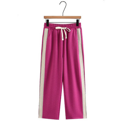 Nagy méretű, széles szárú nadrág Női Ruházat Elasztikus Jég Hasított Jacquard Egyenes Alsó Hajlított Boka Hosszúságú Nadrágok 2023. nyár