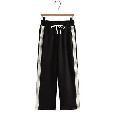 Nagy méretű, széles szárú nadrág Női Ruházat Elasztikus Jég Hasított Jacquard Egyenes Alsó Hajlított Boka Hosszúságú Nadrágok 2023. nyár