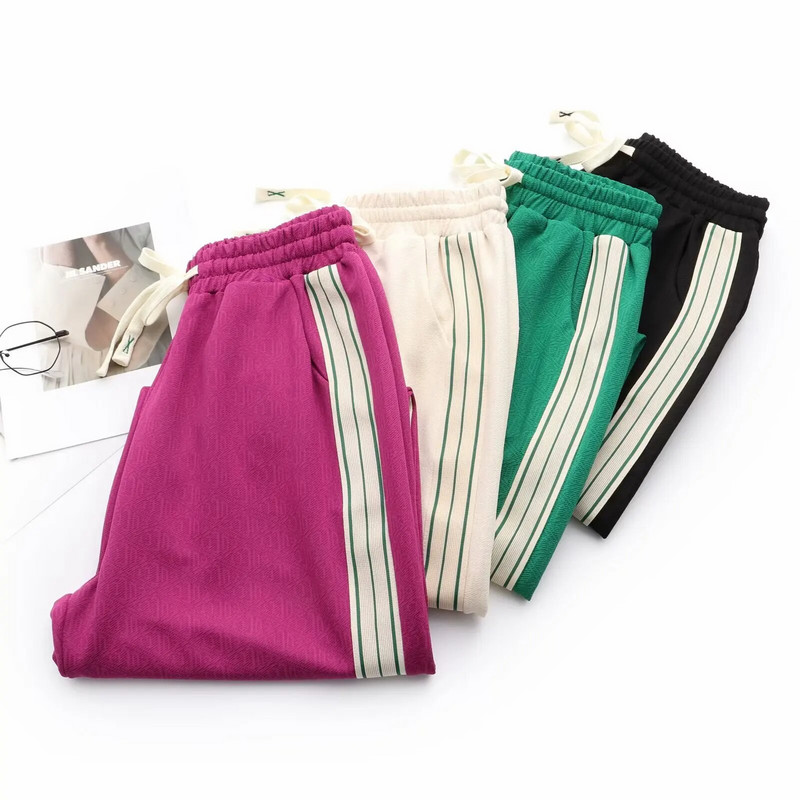 Nagy méretű, széles szárú nadrág Női Ruházat Elasztikus Jég Hasított Jacquard Egyenes Alsó Hajlított Boka Hosszúságú Nadrágok 2023. nyár