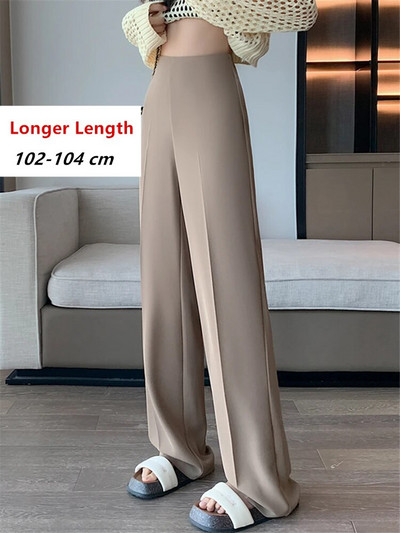 Magas derekú khaki öltöny, széles lábú női teljes nadrág tavaszi nyár női elegáns minimalizmus, egyenes bő nadrág 2023 új