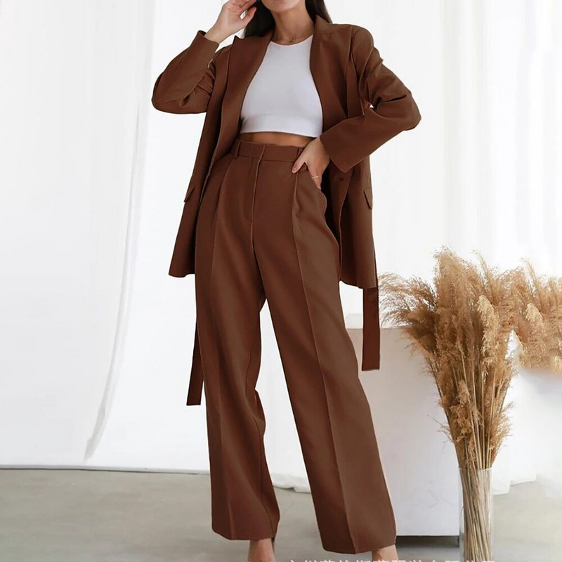 Άνοιξη 2023 Γυναικείο πράσινο ψηλόμεσο παντελόνι με φαρδύ γυναικείο κοστούμι Παντελόνι φαρδύ casual μακρύ παντελόνι