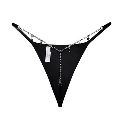 Chiloți de damă Thong Ice Mătase Metal Lenjerie de corp pentru femei Chiloți Silky Temptation Chiloți pentru femei G-String Elasticitate Popular